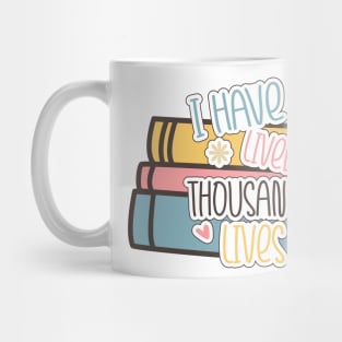 World Book Day I have lived a thousand lives for Book Lovers Library Reading Mug